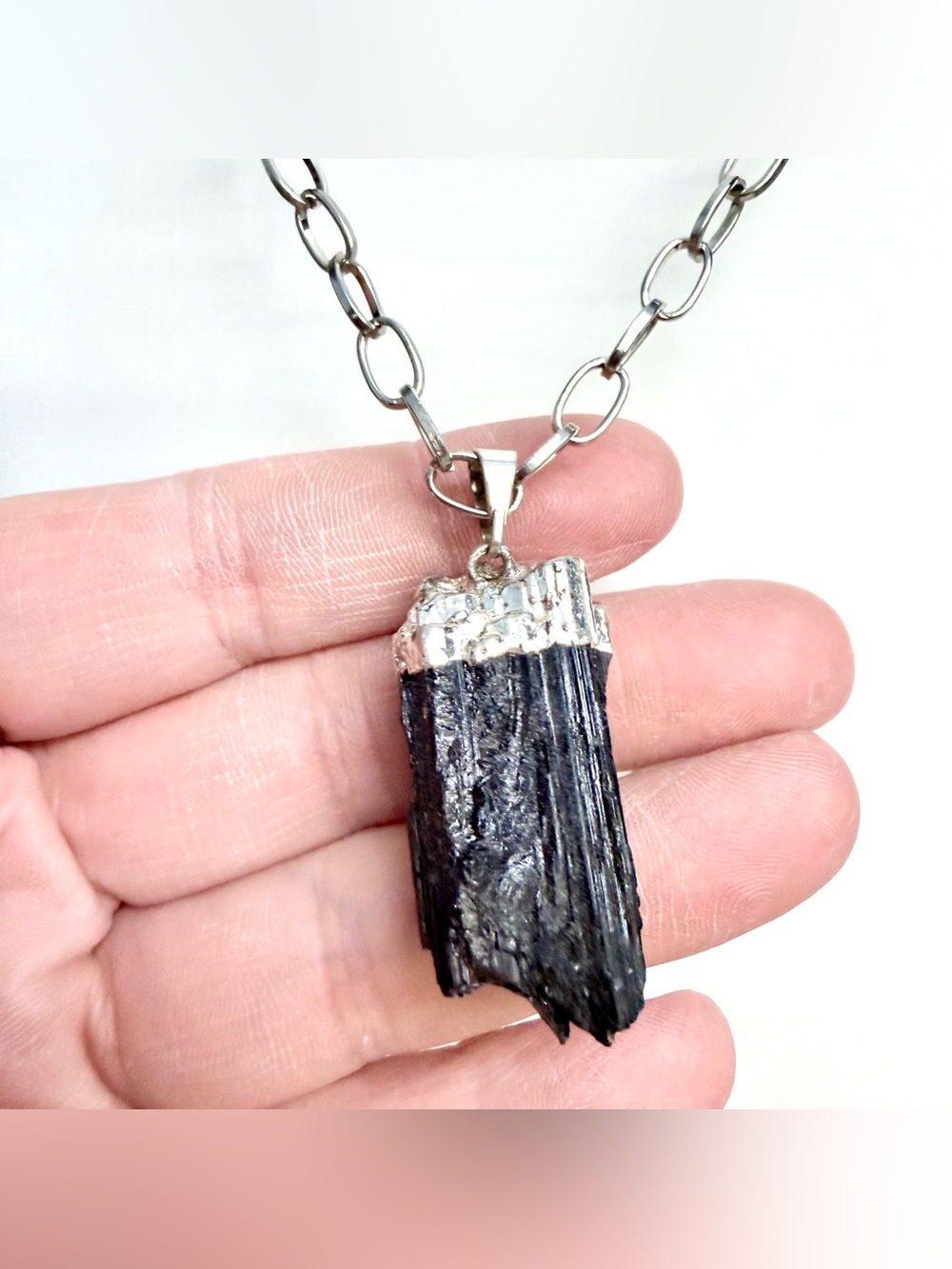 Natural Black Tourmaline necklace - Picture 2 of 4
